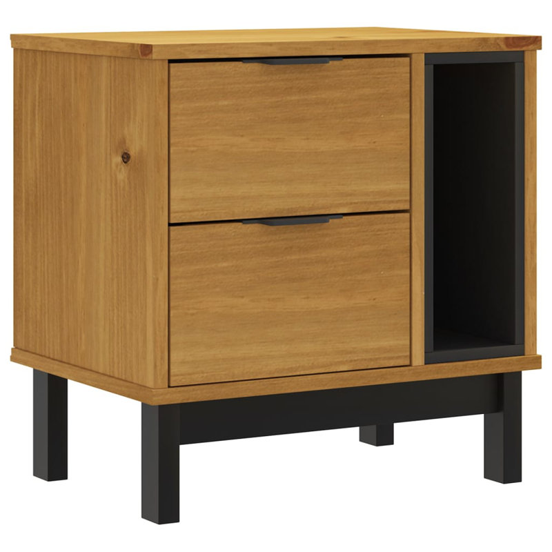 Colombi 49cm W Solid + Manufactured Wood Bedside Table