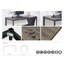Bureau d'ordinateur contemporain en bois et métal-661336763-661336761
