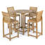 Somerset Side Barstool 5pc Teak Bar Set