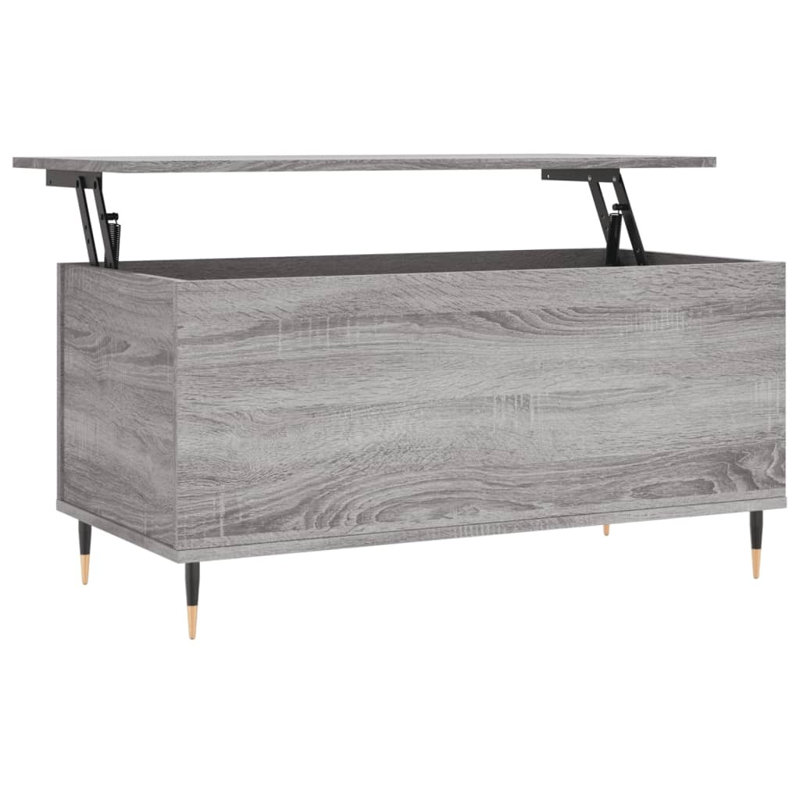 Dumond Coffee Table 90x44.5x45 cm Engineered Wood, 45cm H x 90cm L x 44.5cm W, High Gloss White