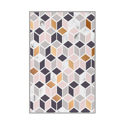 Luxurious Woven Carpet Rug, 2.6 x 4.0 ft | 100% Polyester, 0.4 in Pile Height | Antibacterial & Non-Slip PVC Dot Underside | Machine Washable, 3D Digital Printing | Perfect for Living Room & Bedroom Decor