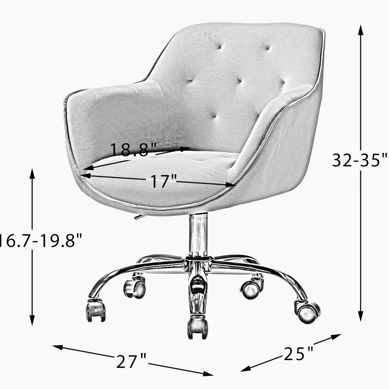 Chaise de bureau en velours, Fuchsia