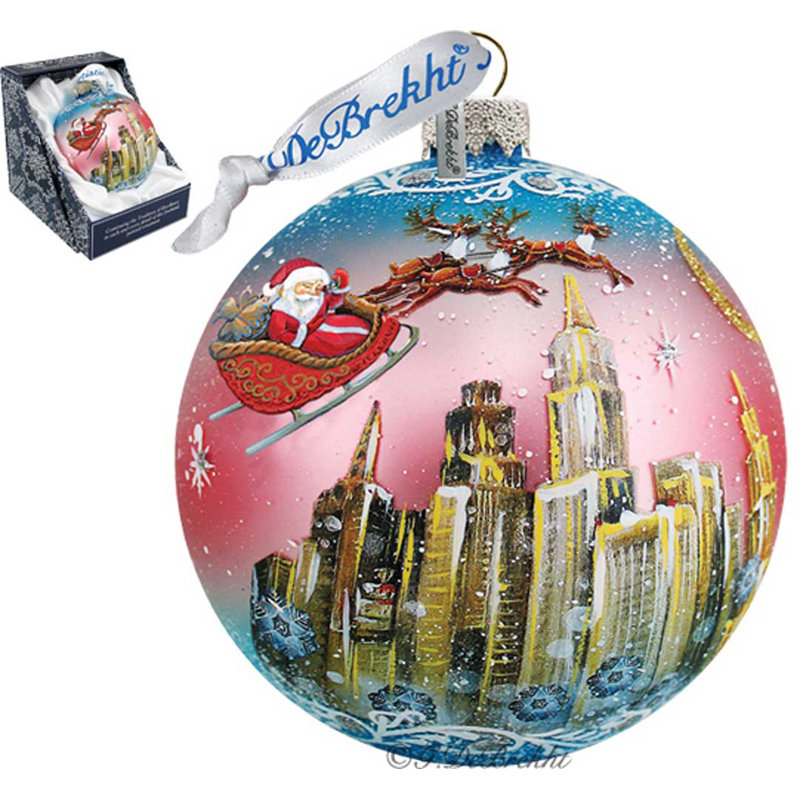 Holiday Splendor 3.5'' Handmade Glass Ball Ornament