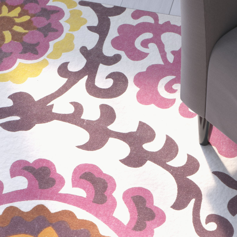 Blair Purple Floral & planter tapis, Rectangle 7 pi 3 po x 9 pi 3 po