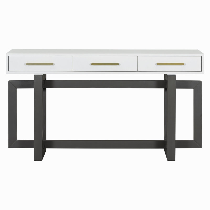 Console élégante avec trois tiroirs, table d'entrée très longue pour vestibule, couloir, salon, vestibule, couloir