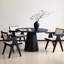 Tables de salle à manger rondes noires en bois massif-818649261