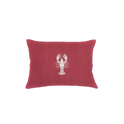 Lobster Trap Embroidered Linen Pillow