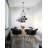 18'' 1-Light Down Pendant with Black Finish – For Dining Room, Kitchen, Hallway – E26 LED Compatible – Geometric Open Frame with Modern Architectural Style-1652419076