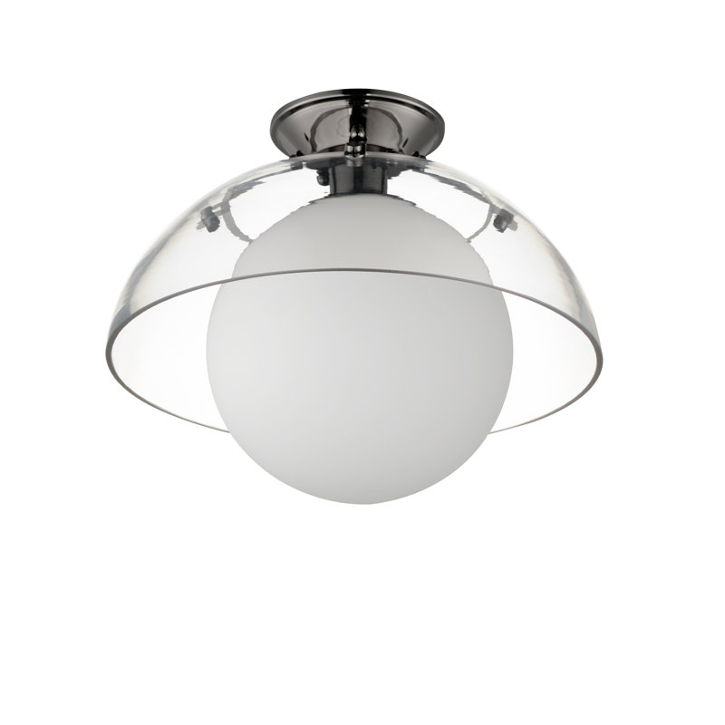 Domain 1 - Light Semi Flush Mount, Black Chrome, Clear