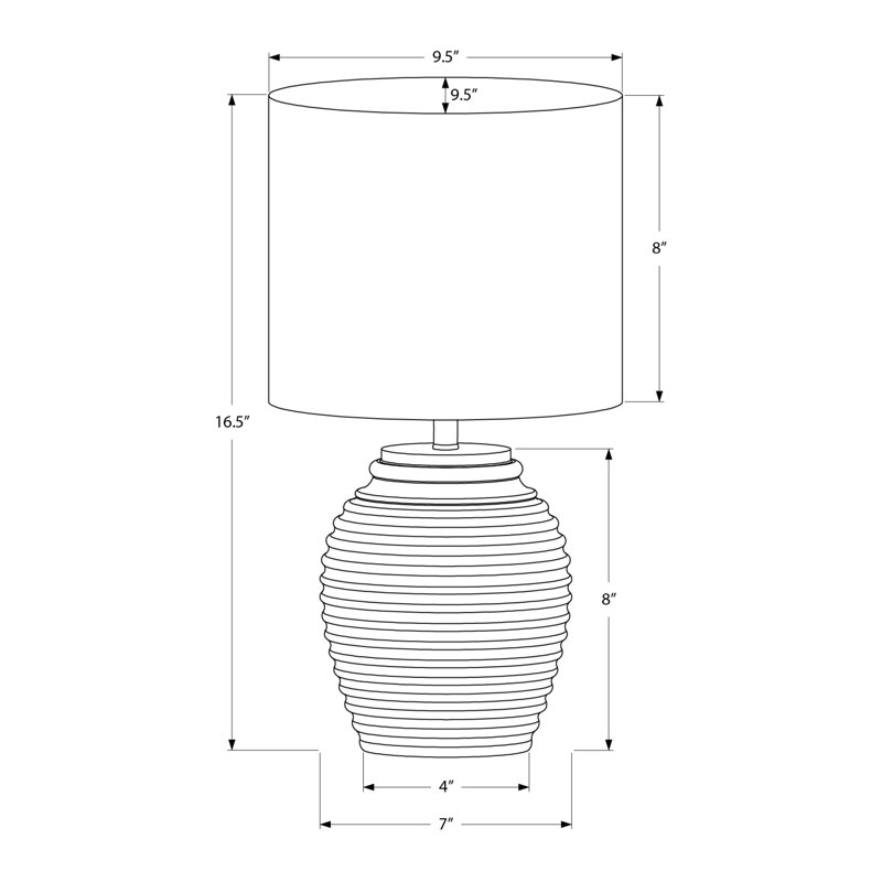 Lighting, 17"h, Table Lamp, Resin, Ivory / Cream Shade, Contemporary, Grey