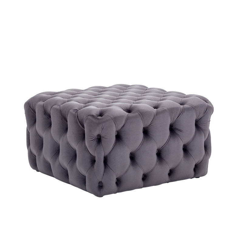 Eskew 100cm Wide Velvet No Pattern Cube Ottoman with Storage