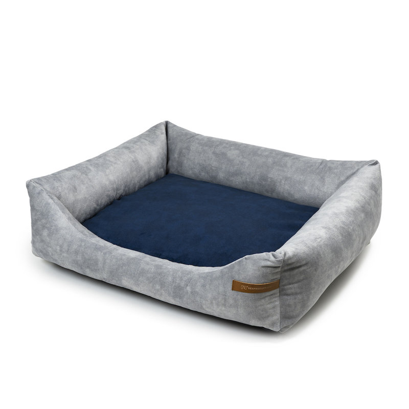 Orthopedic Memory Foam Pet Bed, 15cm H x 55cm W x 65cm D, Grey/Dark Blue