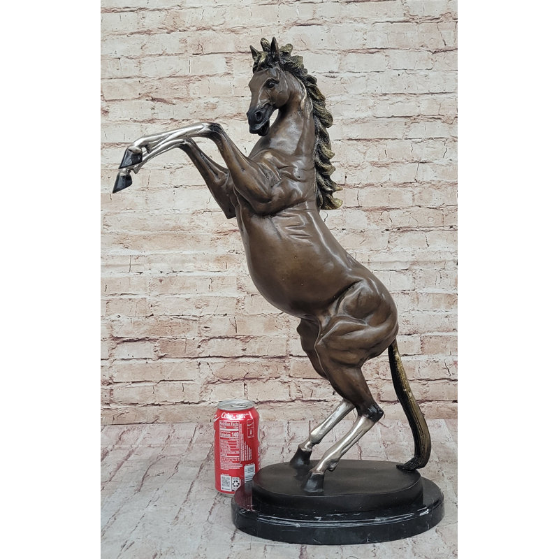 Statue de cheval sauvage Soliel en bronze