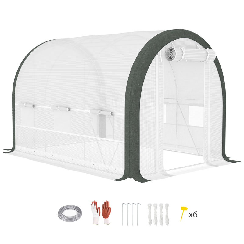 6.5 Ft W x 10 Ft D Polytunnel Greenhouse