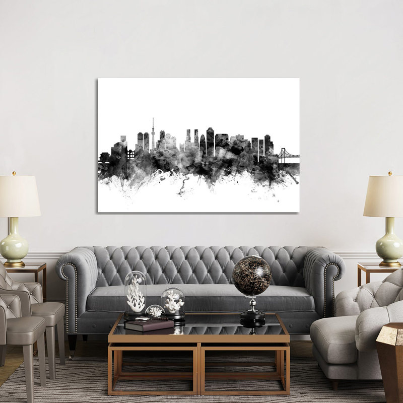 Tokyo, Japan in Black and White by Michael Tompsett - 1 Piece Wrapped Canvas Wall Art, 152.5 cm H x 101.5 cm W