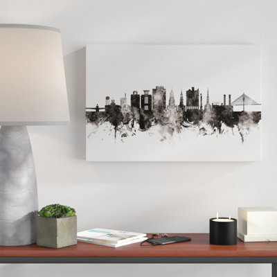 « charleston south caroline horizon black white », impression sur toile tendue