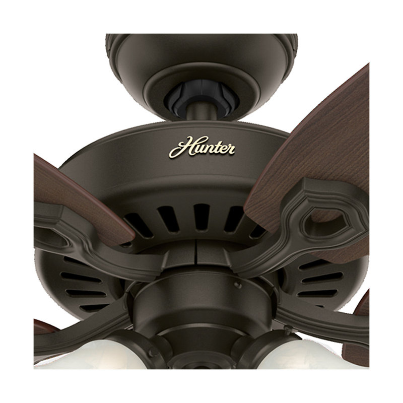 132cm Ceiling Fan with Light Kit, Brazilian Cherry/Yellow Walnut, New Bronze