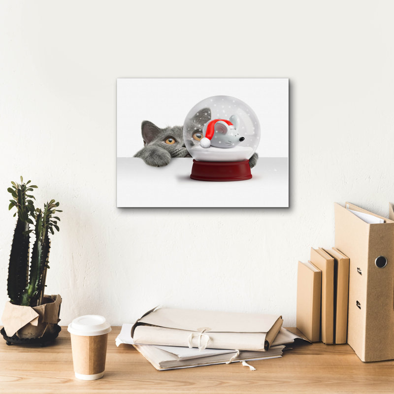  «Christmas Snow Globe» par John Hovenstine, art mural sur toile, 16 po x 12 po, H 12 po x l 16 po