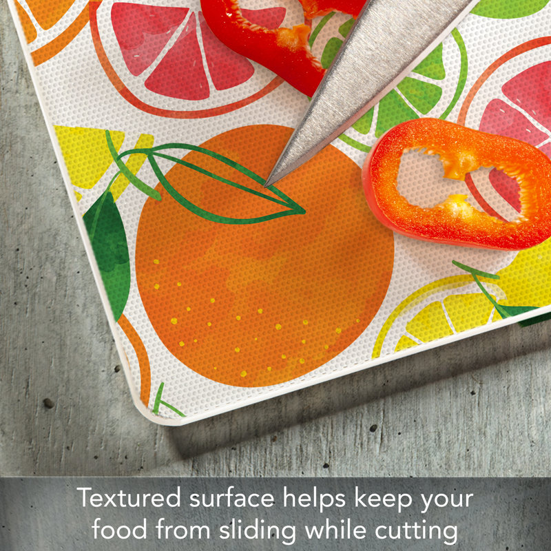 Fruity Summer 10" x 8" Tempered Glass Cutting Board