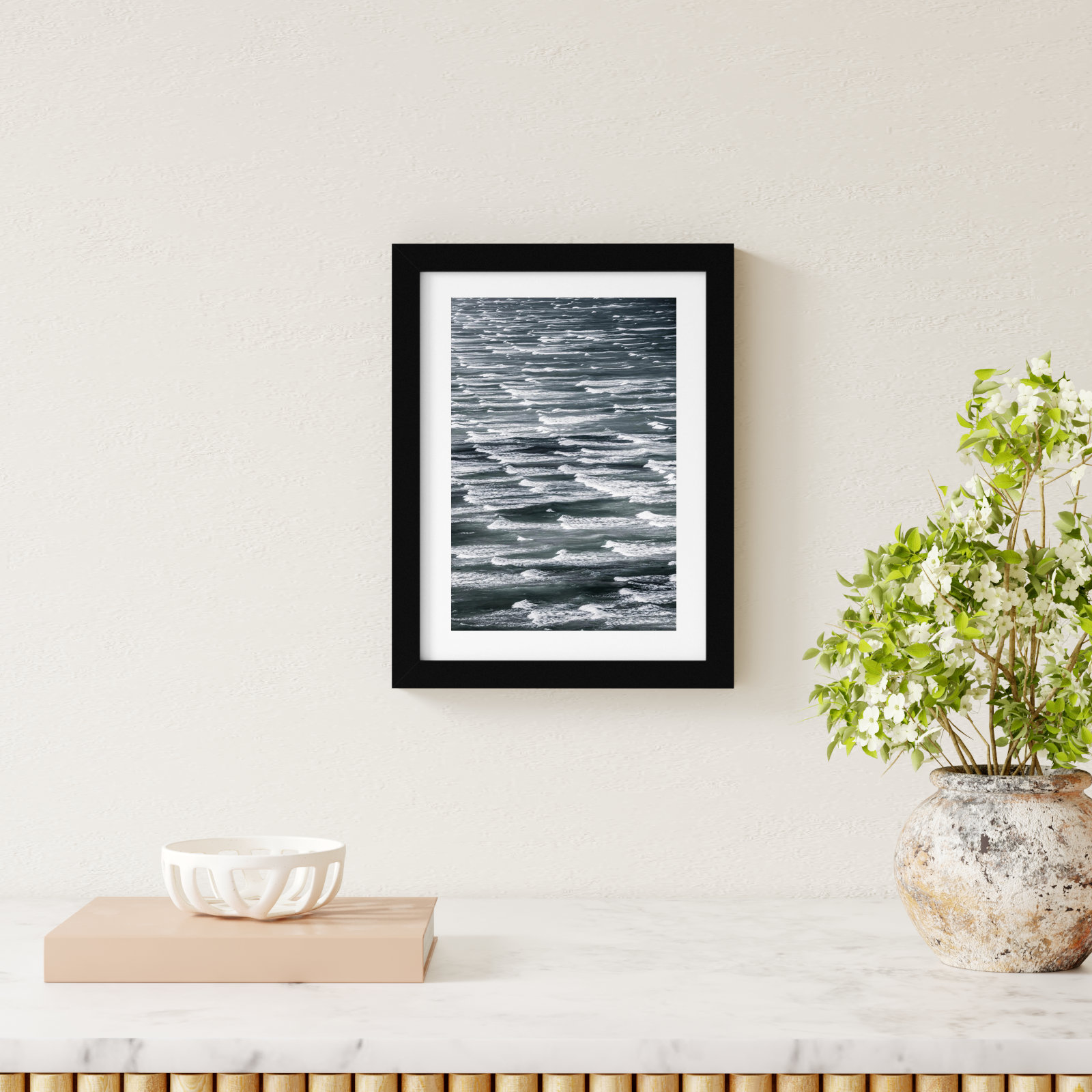 Daisey "Infinite Waves 02" Print, Black Framed, 13" H x 10" W