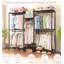 Portant à vêtements robuste, organisateur de garde-robe autoportant, portemanteau portatif pour garde-robe, portemanteau réglable avec 8 tablettes réglables et 5 portemanteaux, noir