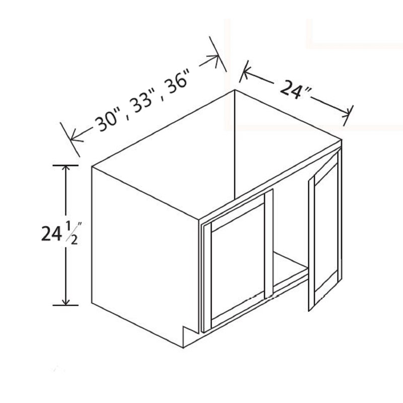 Armoire de cuisine pour évier de ferme 30 po style Shaker, H 25,5 po x l 36 po x P 25 po