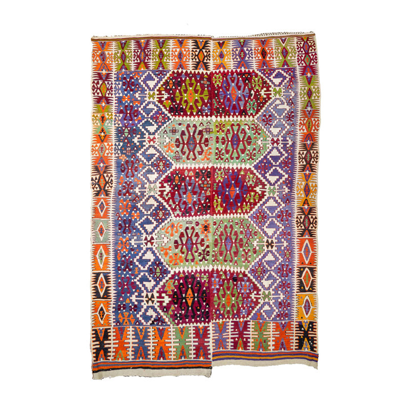 Tapis antique central Anatolian, 6 po x 9 po