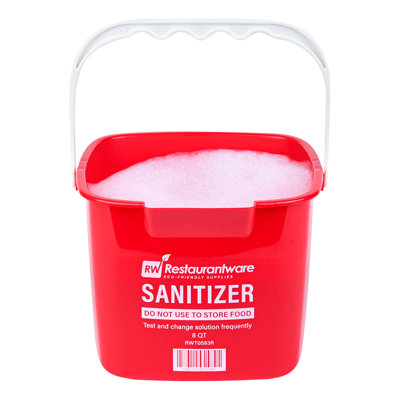 Restaurantware Cleaning Bucket 8 Quart Pack of 1 Plastic Square Bucket for Washing Mopping, Sanitizing Bucket with Built-In Spout and Handle, Red Utility Tool for Household Commercial Use