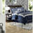 Comfortable Navy Bedding Sets, Polyester Crafted, Hotel Style For Home