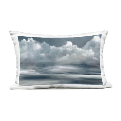 Full Grey Storm Clouds Design by Ruane Manning Outdoor Printed Pillow