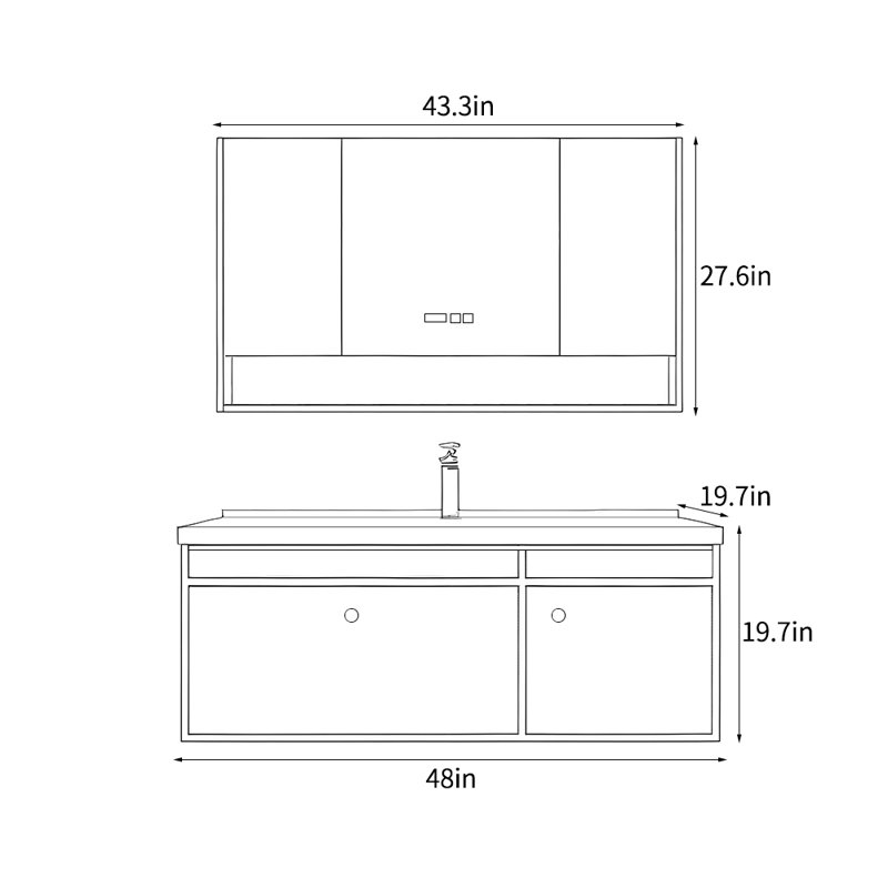Retro vanitie bathroom cabinet