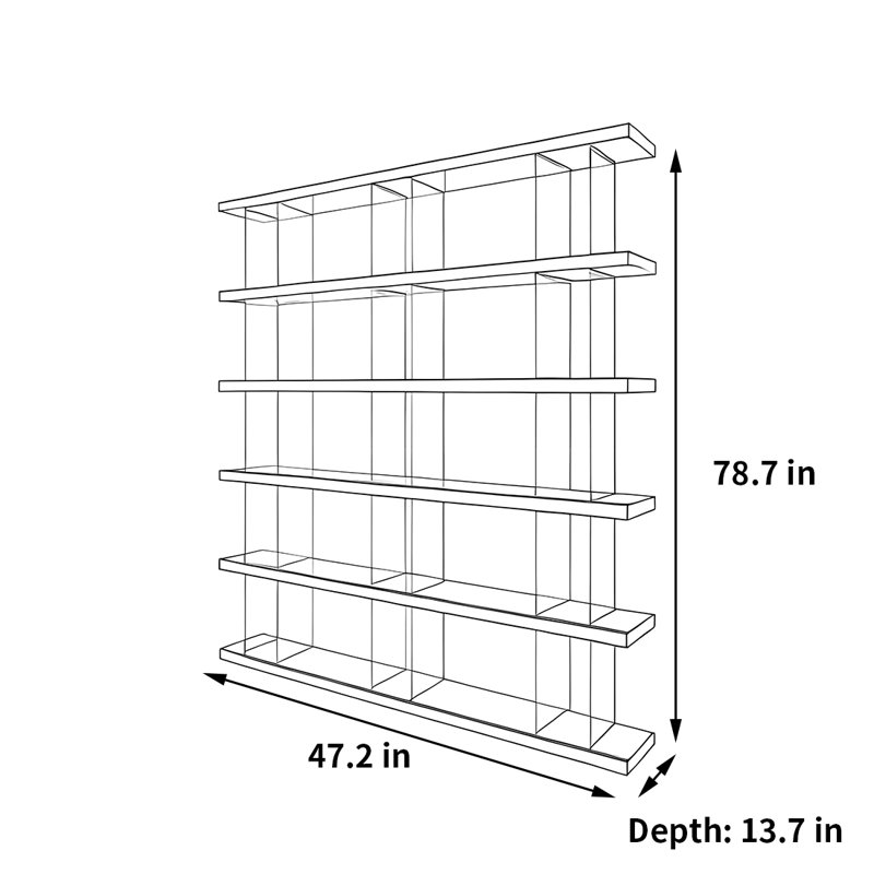 A bookcase with modern charm, 78.7"H x 47.2"W x 13.7"D