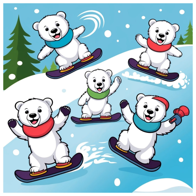 Housses de couette pour planche à neige avec ours polaires, Grand lit