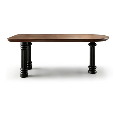 Walnut Rectangular Solid Wood Dining Table