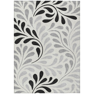 Machine Washable Indoor/Outdoor Chantille ACN2411 Botanical Rug