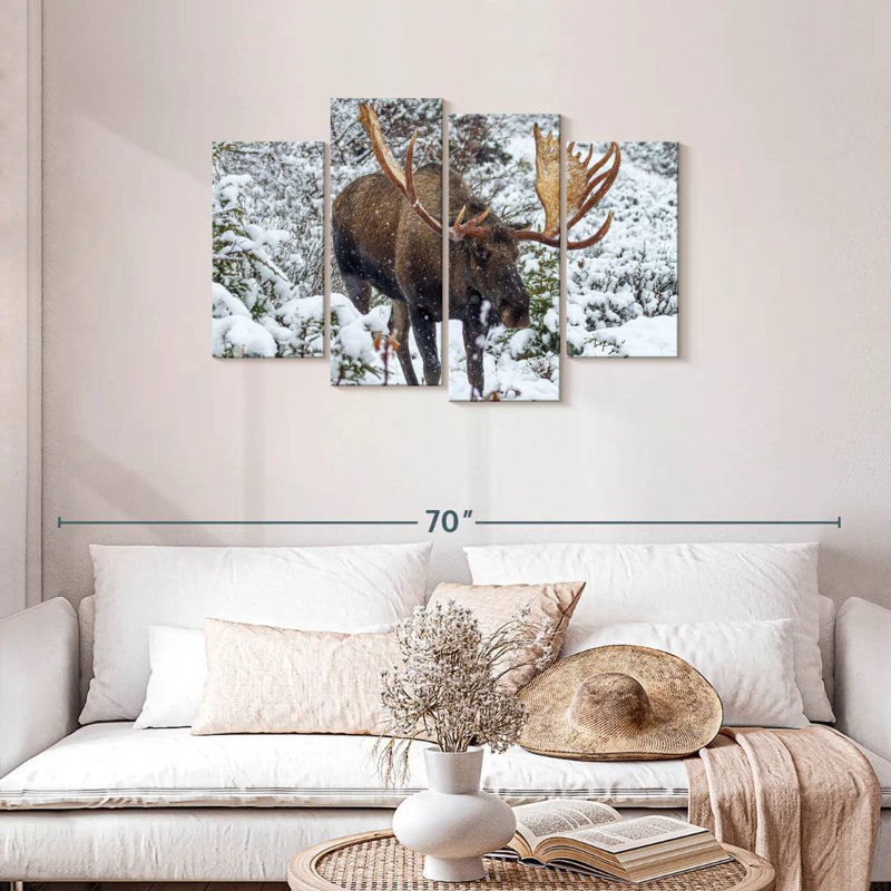 Brampt Moose In Winter, 27" H x 43" W