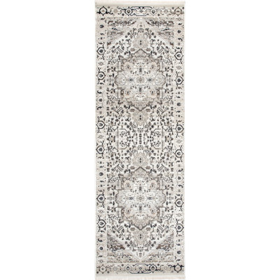 Uriegas Performance Medallion Fringed Beige/Gray/Brown Rug