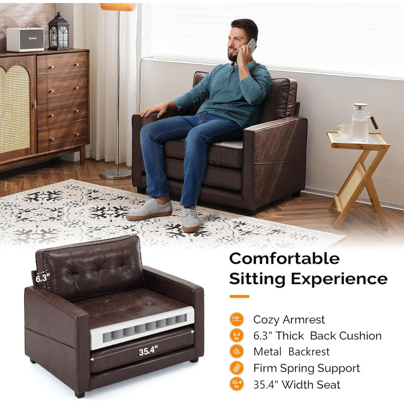 Canapé-lit en chenille 43,31 po Ryelan