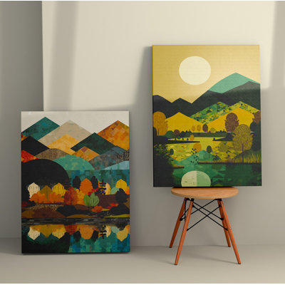 Élégantes peintures sur toile décoratives (2 pièces), 19,7 po x 27,6 po chacune | 100% toile avec cadres 100% bois | Superbe art mural pour le salon et la chambre à coucher, parfait pour la décoration intérieure et les idées de cadeaux
