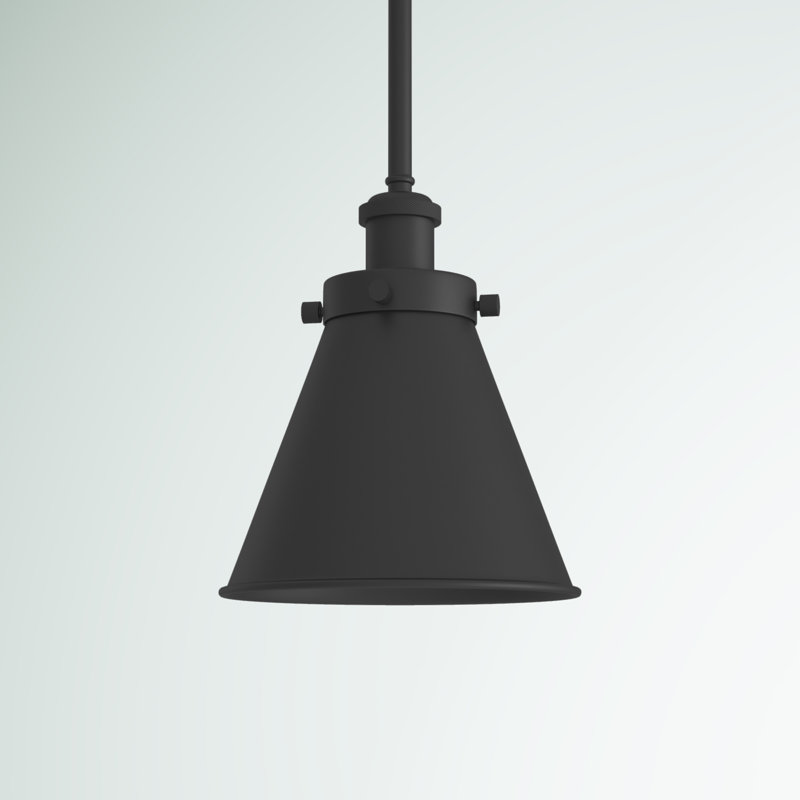 Luminaire suspendu conique à 1 lumière Donovan, DEL, Noir mat