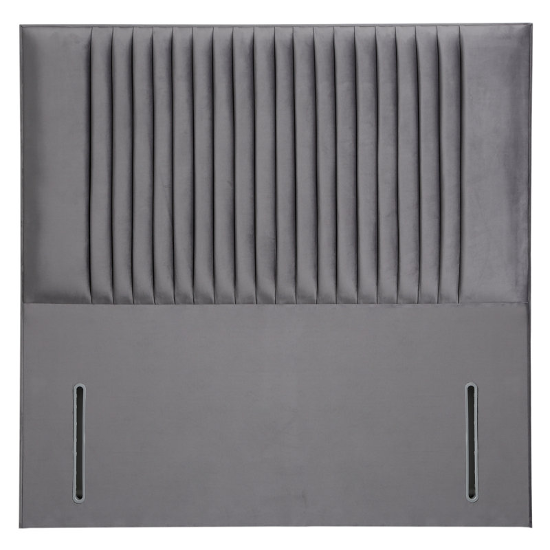 Rine Upholstered Headboard, Velvet, Plush Steel, Super King (6')