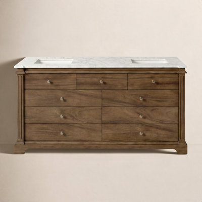 Abygail 72'' Carrara Marble Double Bathroom Vanity