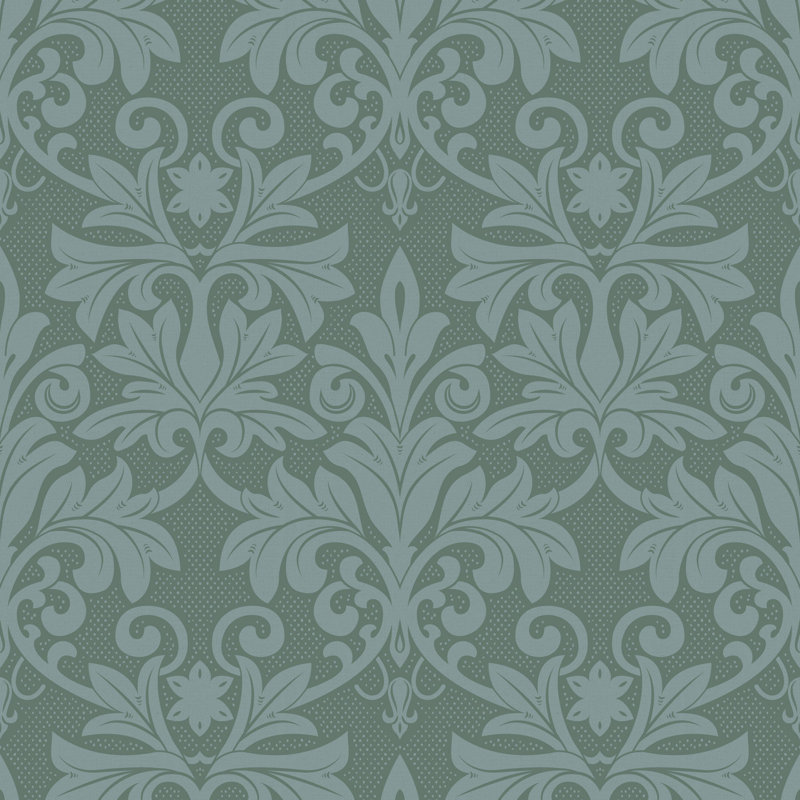 Rococo Relief - Blue Green Wallpaper, Paper