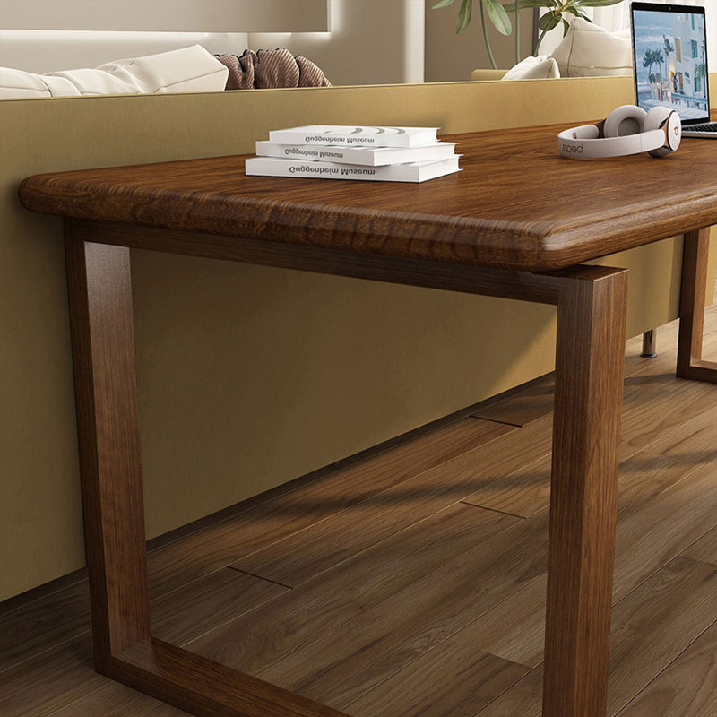 Bureau rectangulaire en bois massif noyer, H 29,53 po x l 62,99 po x P 23,62 po