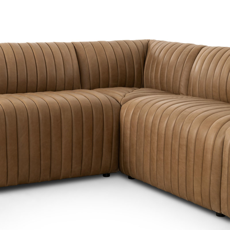 Augustine Dining Banquette L Shape -Palermo Drift, 31.5" H x 91.5" W x 66.5" D