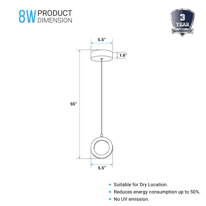 Aelfred 1 - Light LED Unique/Statement Pendant, Aluminum