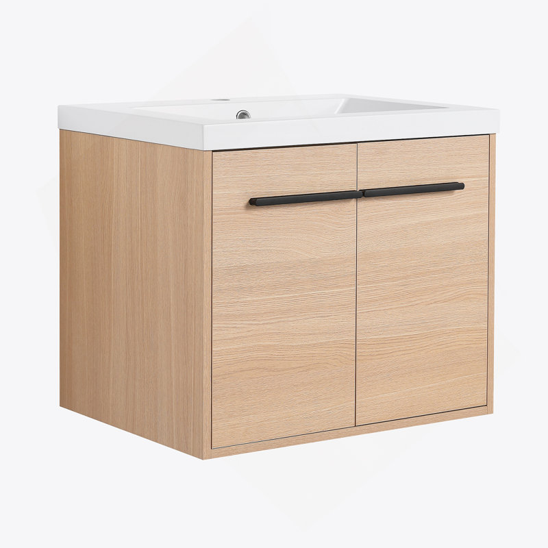 Meuble-lavabo de salle de bain avec lavabo de comptoir en résine, 24"