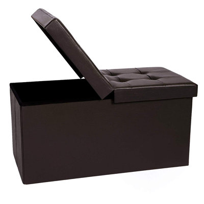 Repose-pieds de rangement rectangulaire en similicuir de 30 po Delmont