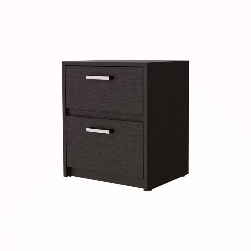 2-Drawer Nightstand, Black