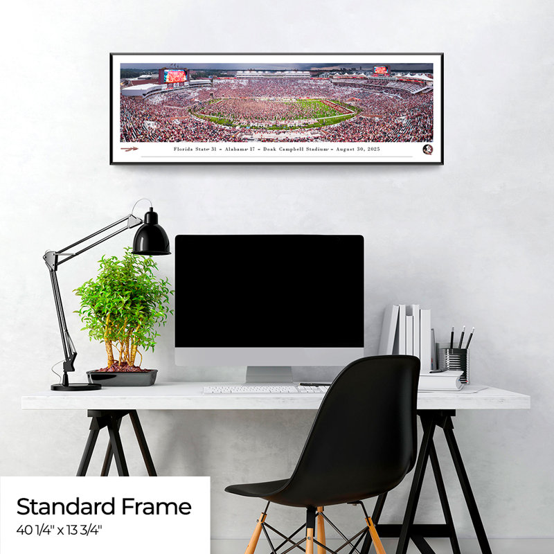 Florida State Seminoles Storm the Field - Standard Frame, 13.75" H x 40.75" W, Framed Print without Mat, Does Not Apply